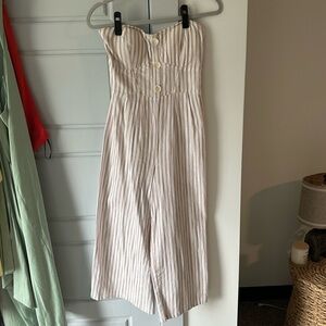 Striped Strapless Jumpsuit